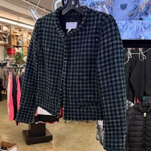 Hugo Boss Johella Cotton Blend Green Crewneck Blazer (4)